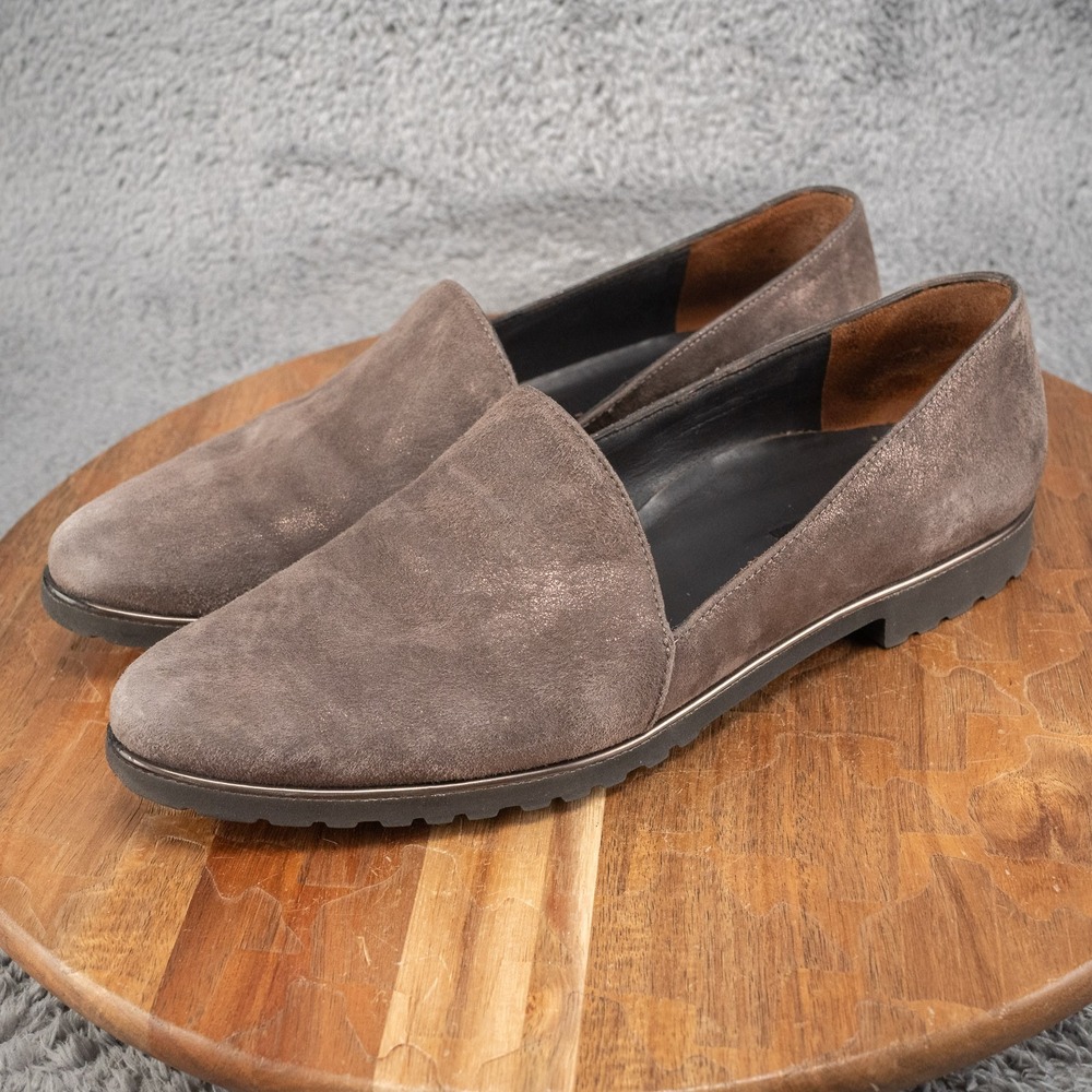 Paul Green Womens Uptown Slip On Loafers Gray Suede Metallic Size 9 US / 6.5 UK - Picture 3 of 6